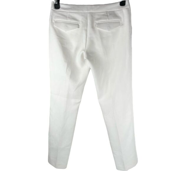 Club Monaco Collection Mid Rise Slim Fit White Trouser Pants Women’s Size 4 - Picture 2 of 10